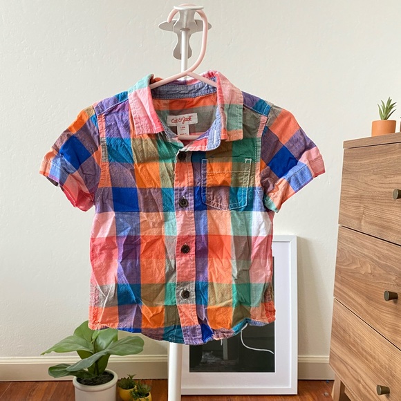 🦋 18 Month Cat & Jack Plaid Button Down Shirt 🦋 - Picture 2 of 6